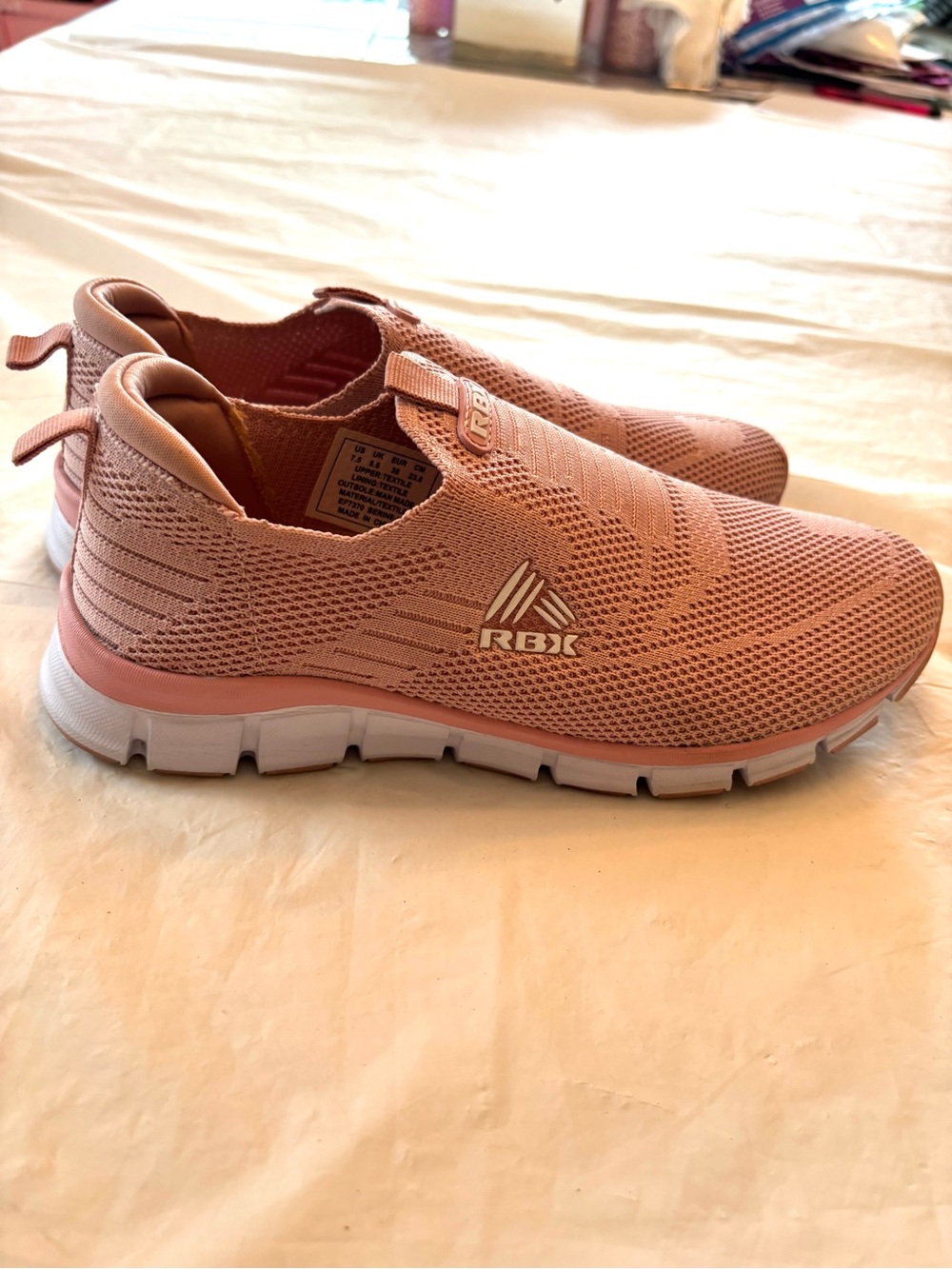 RBX Dusty Pink Live Life Active Slip-On Mesh Sneakers Breathable SZ 7.5 Worn 1X - Picture 2 of 15